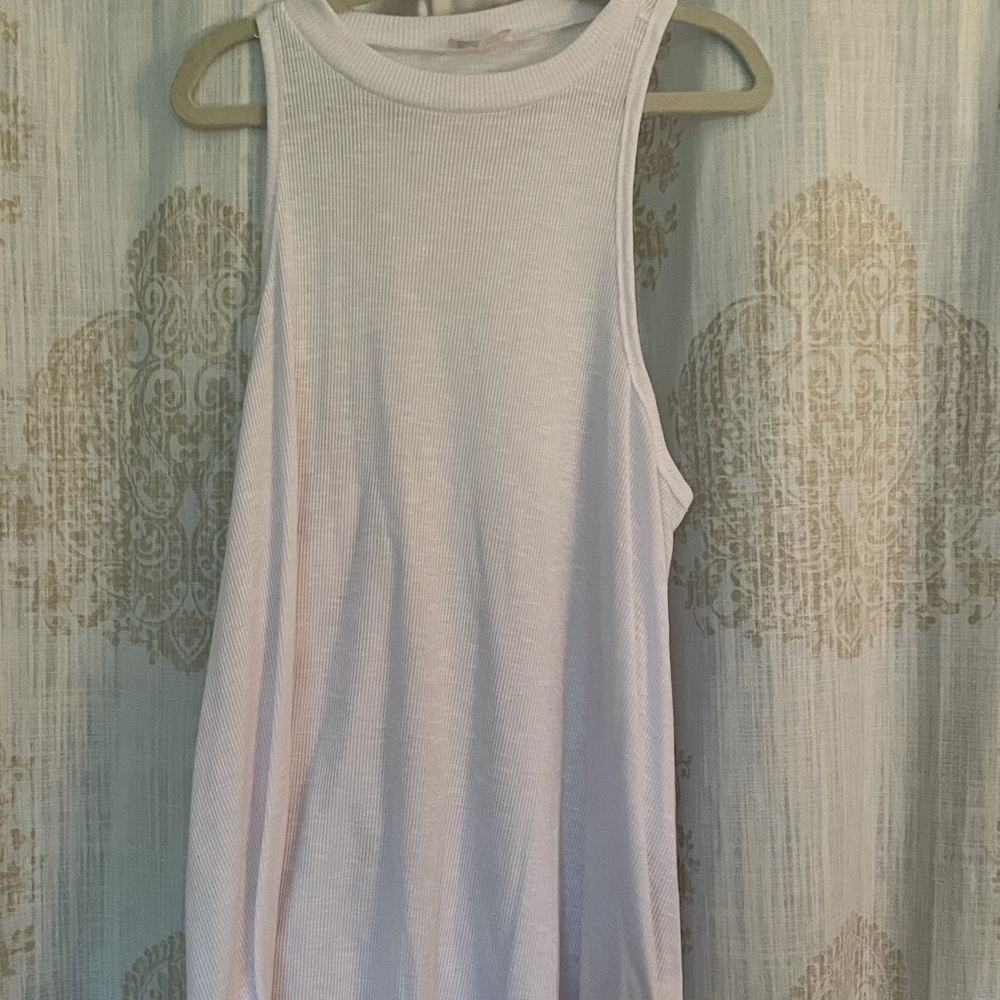 Free People White Mock Neck Flow Tank